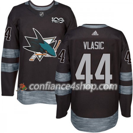 Adidas Maillot de Hockey San Jose Sharks Marc-Edouard Vlasic 44 1917-2017 100th Anniversary Noir Authentic - Homme